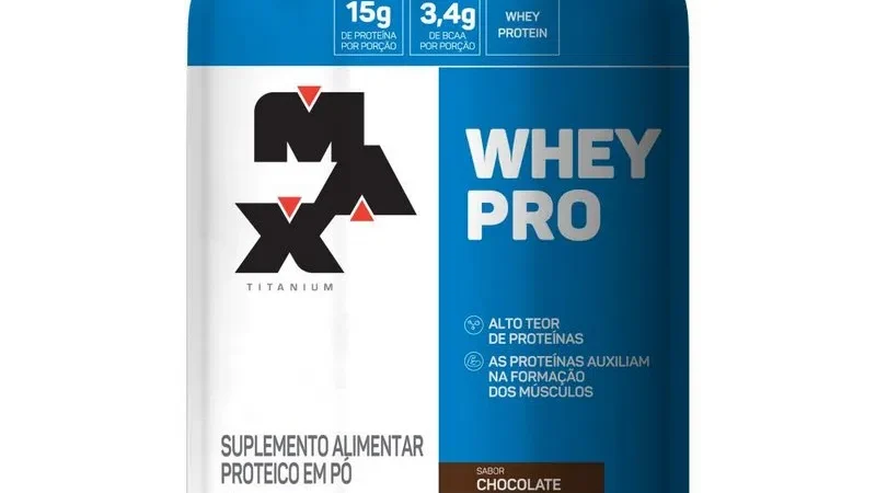Whey Pro 1Kg concentrado sabor chocolate max titanium