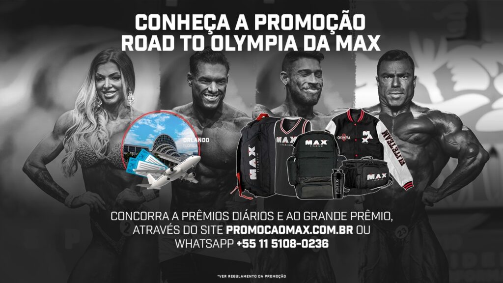 banner da promoção road to olympia da max titanium