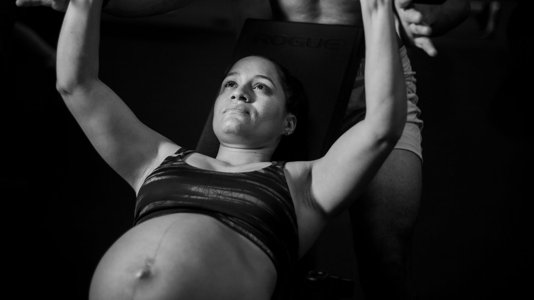 gestante durante treino
